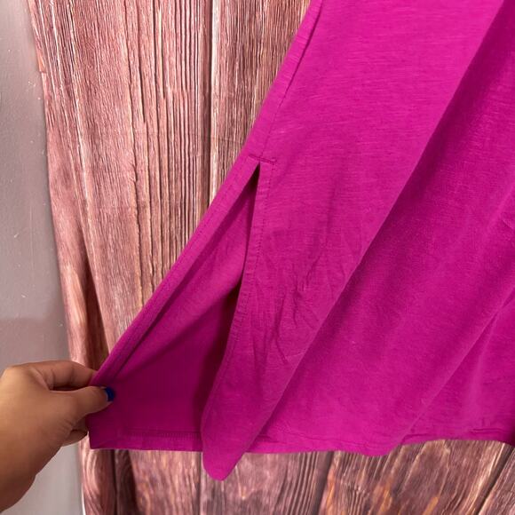 Old Navy Womens Slub Knit Halter Midi Shift Dress Dragon Fruit Pink Medium NWT - Picture 5 of 7